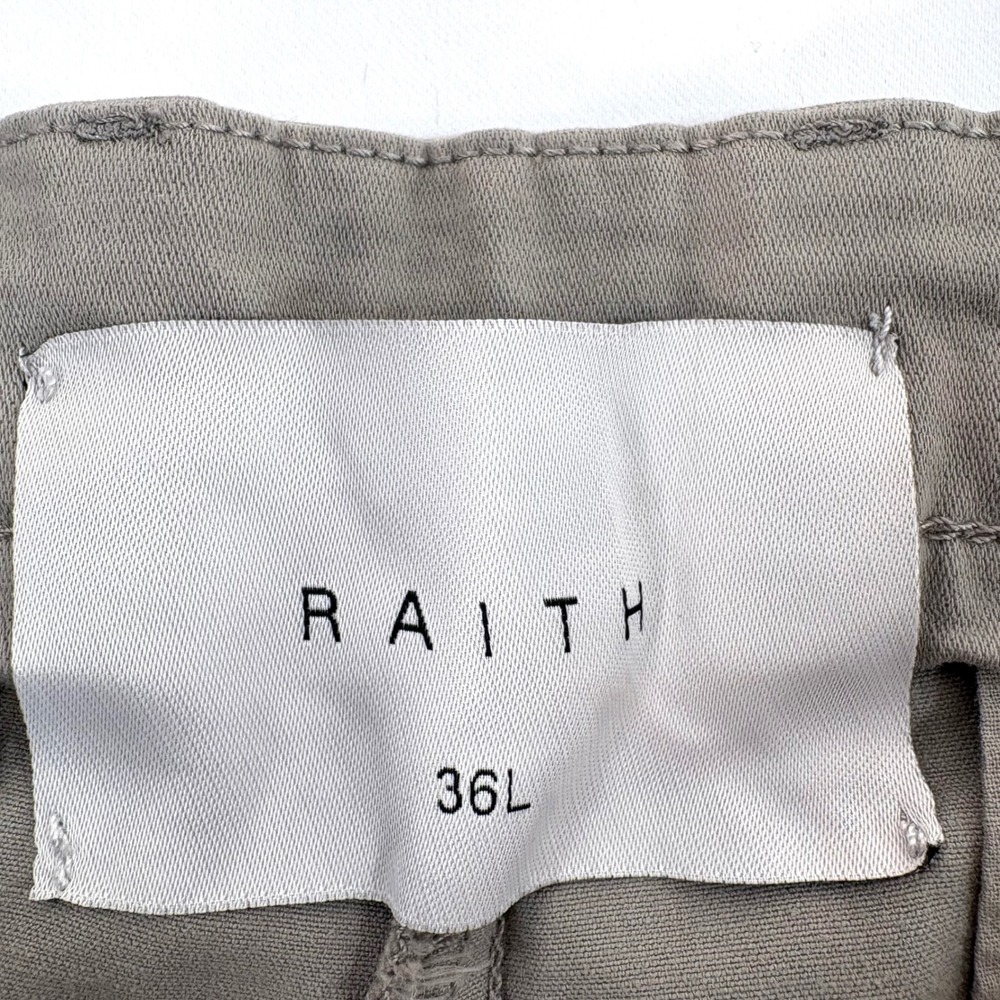 Raith Chino Pants Taupe Gray Cotton Blend Tapered Fit Mens 36L New - Picture 5 of 10